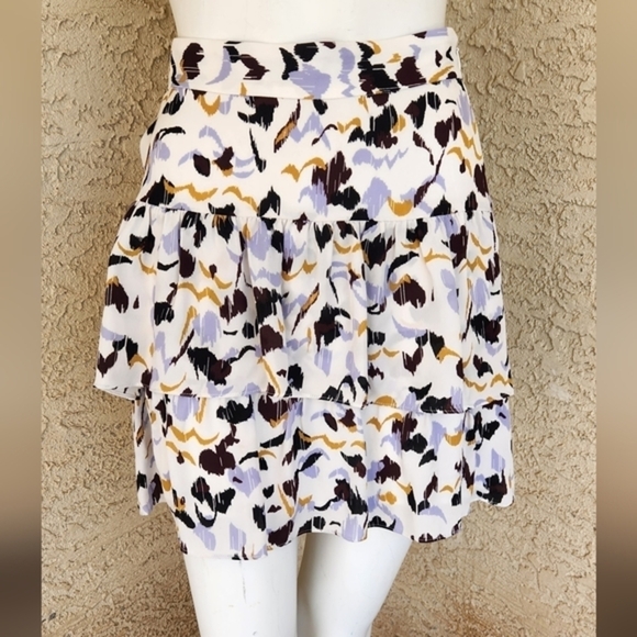 A.L.C .BAXTER SILK‎ CREPESKIRT - LILAC MULTI - Picture 4 of 8